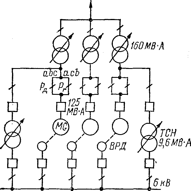 Схема ГАЭС с обратимыми гидроагрегатами