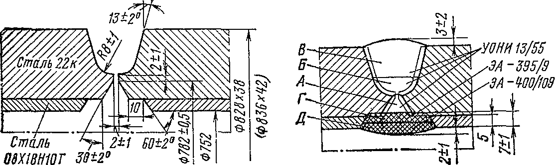 Схема сварки стыков труб из двухслойных сталей