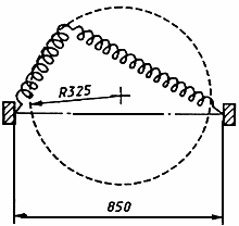 Схема установки для испытания износоустойчивости спиральных шнуров