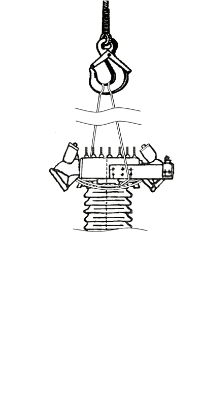 Схема строповки опорного изолятора камеры воздушного выключателя ВВН-110