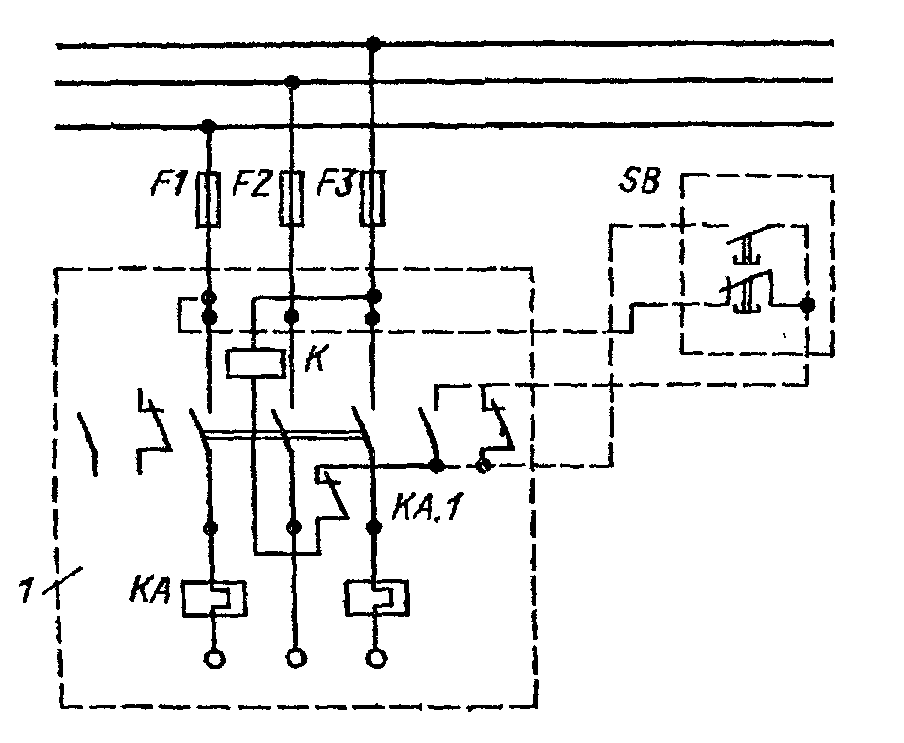 Схема соединения магнитного пускателя