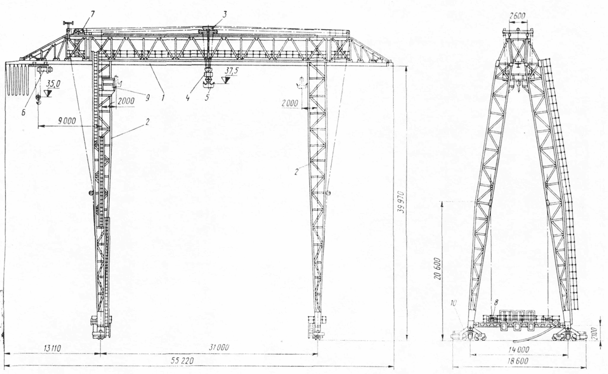 Кк 6. Кран козловой ПЗПО. Монтаж крана к-651. Монтажный кран. Козловой кран для строительства АЭС схема.