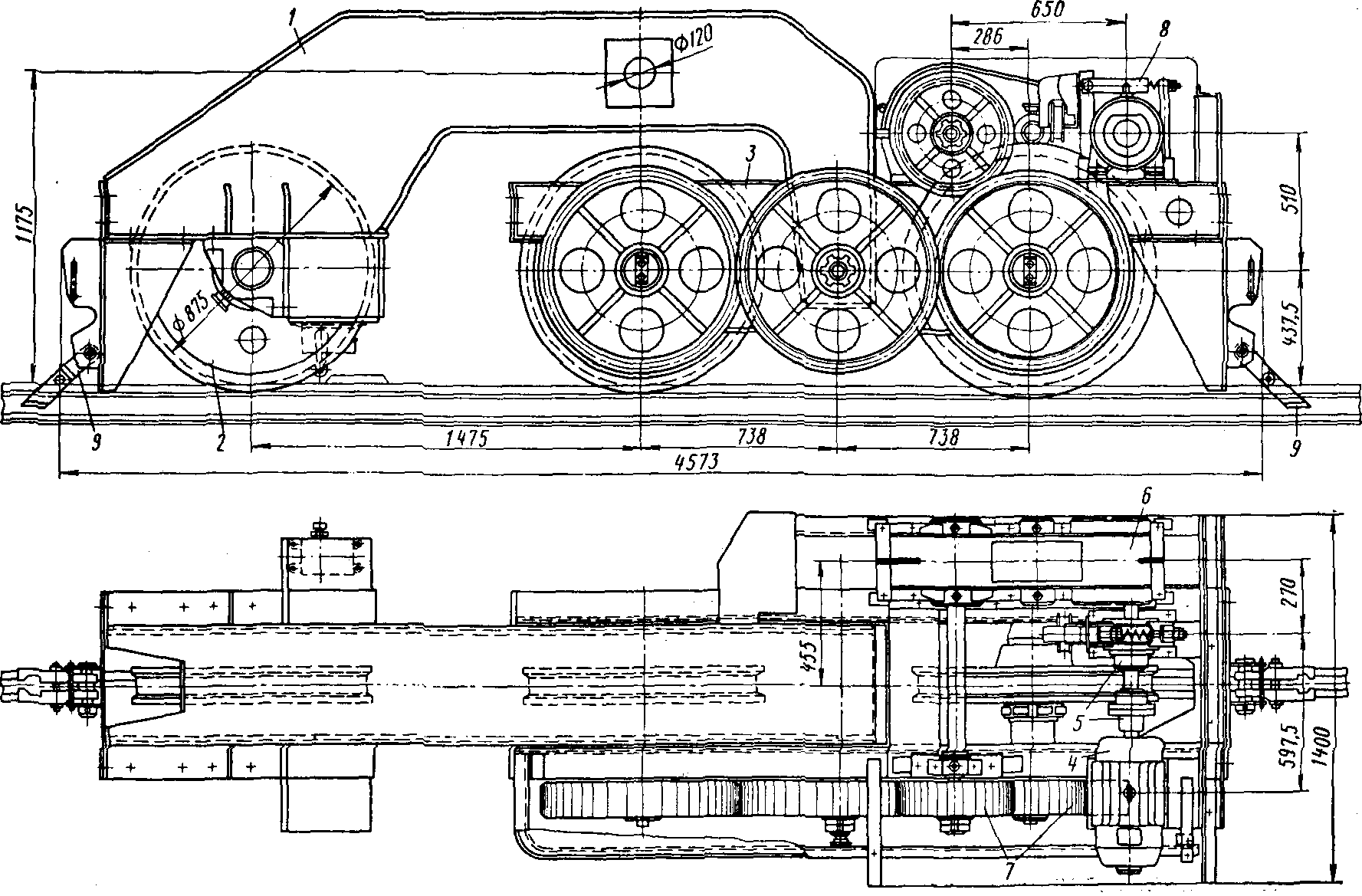 Приводная ходовая тележка крана БК-300