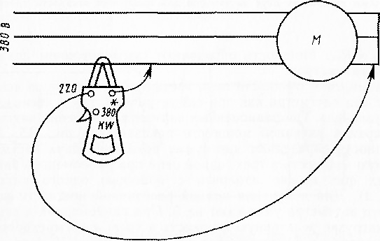 Измерение мощности трехфазного двигателя с помощью ваттметровых измерительных клещей
