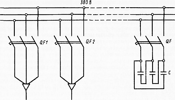 Конденсаторная установка на схеме