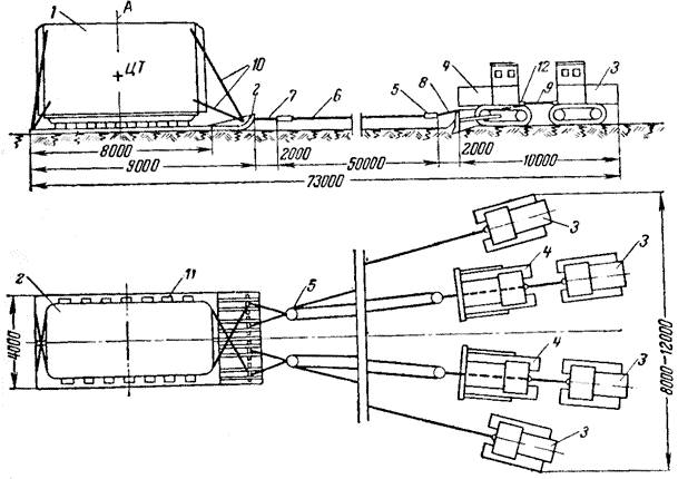 Схема установки и транспортировки трансформатора на санях