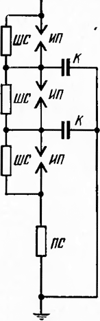Электрическая схема вентильных разрядников серии РВМ