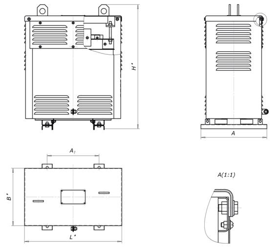 Габаритные размеры трансформаторов ТС3