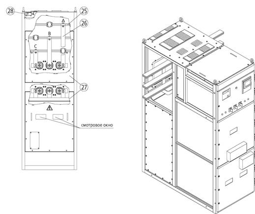 Шкаф отходящей линии КРУ Ф-02