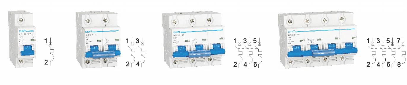 DZ158 однополюсный и трехполюсный