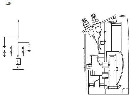 схема соединений главных цепей ячеек и шкафов КРУ К-59 №129