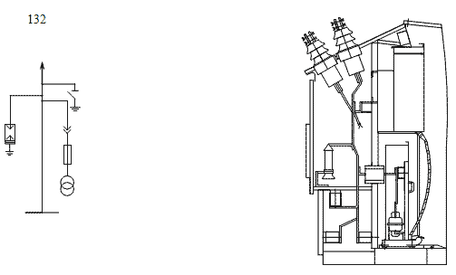 схема соединений главных цепей ячеек и шкафов КРУ К-59 №132