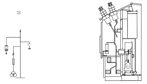 схема соединений главных цепей ячеек и шкафов КРУ К-59 №25