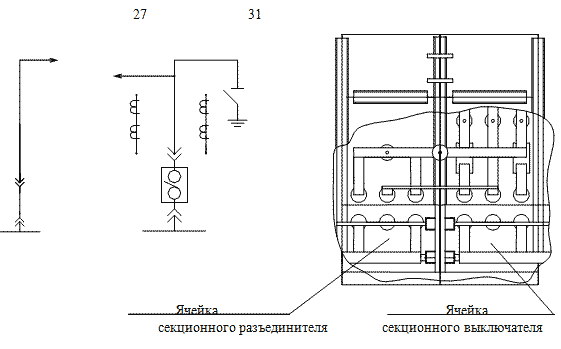 схема соединений главных цепей ячеек и шкафов КРУ К-59 №27