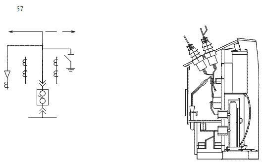 схема соединений главных цепей ячеек и шкафов КРУ К-59 №57