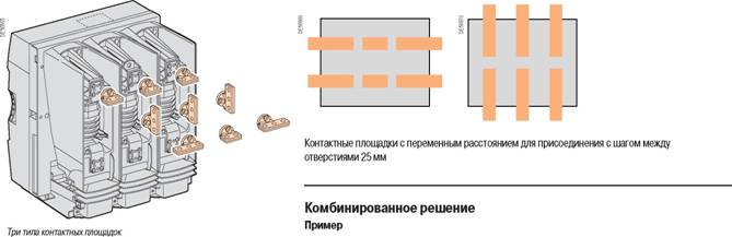 Контактные площадки с переменным расстоянием для присоединения
