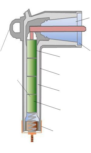 Безвыводный разрядник в разрезе