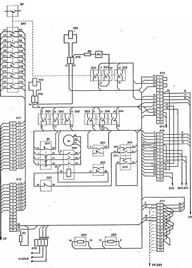 Схема электрическая соединений привода ППрК-1800 У1
